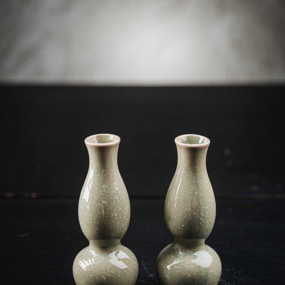 Κεραμικά Βάζα Απαλή Λαδί Απόχρωση - Σετ Δύο Τεμαχίων