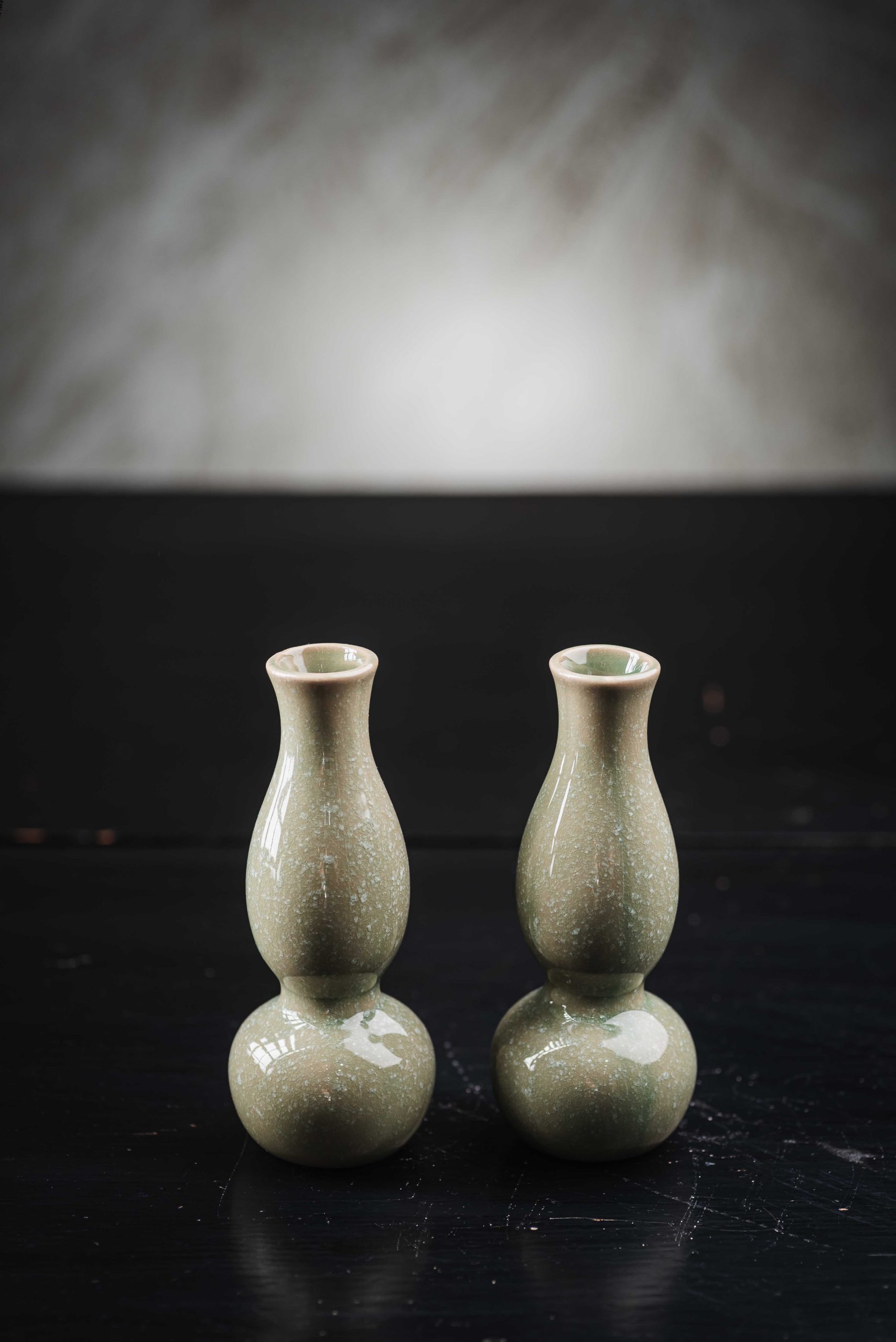 Κεραμικά Βάζα Απαλή Λαδί Απόχρωση - Σετ Δύο Τεμαχίων