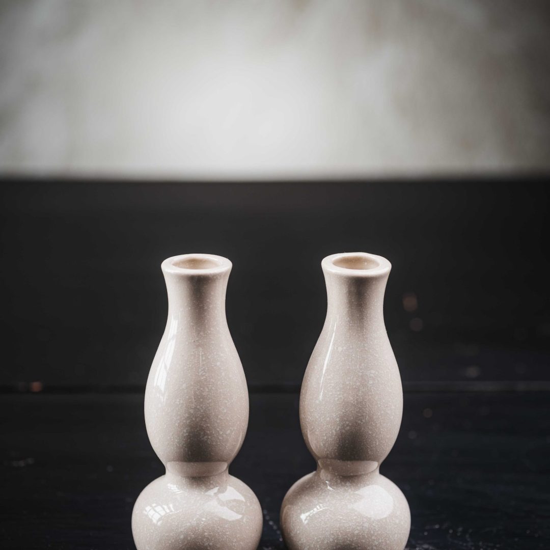 Κεραμικά Βάζα Φυσική Μπεζ Απόχρωση - Σετ Δύο Τεμαχίων
