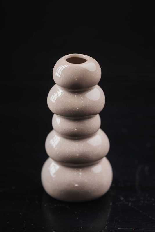 Κεραμικό Βάζο Βότσαλο σε Φυσικό Μπεζ