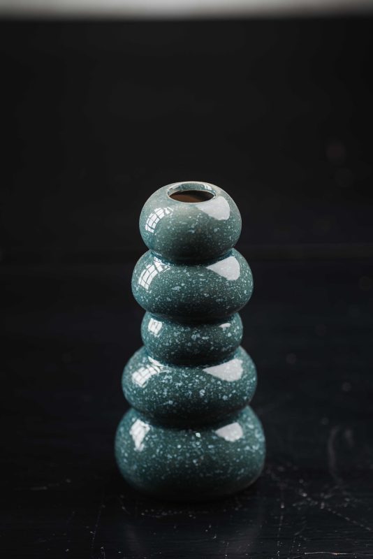 Κεραμικό Βάζο Βότσαλο Πράσινο Πετρόλ