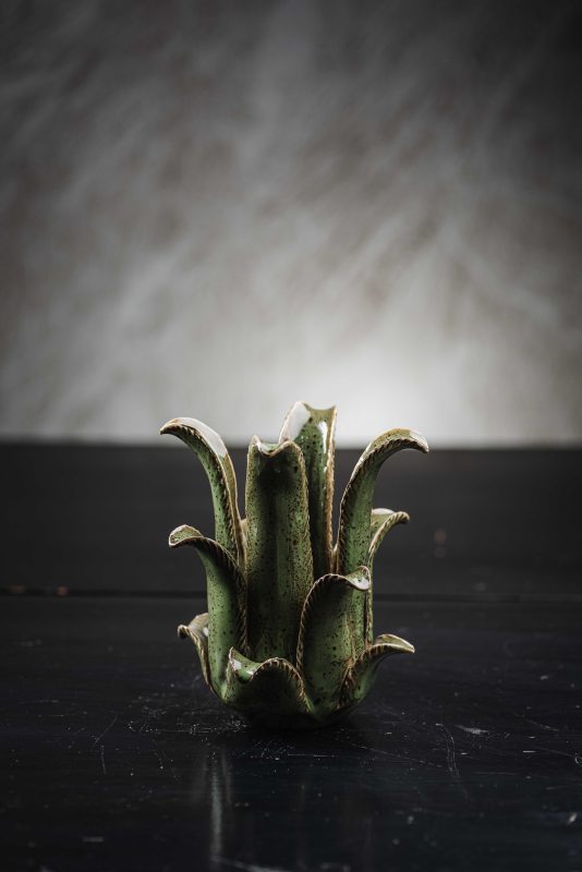 Κεραμικό Tealight Organic Design Moss Green Μεσαίου Μεγέθους