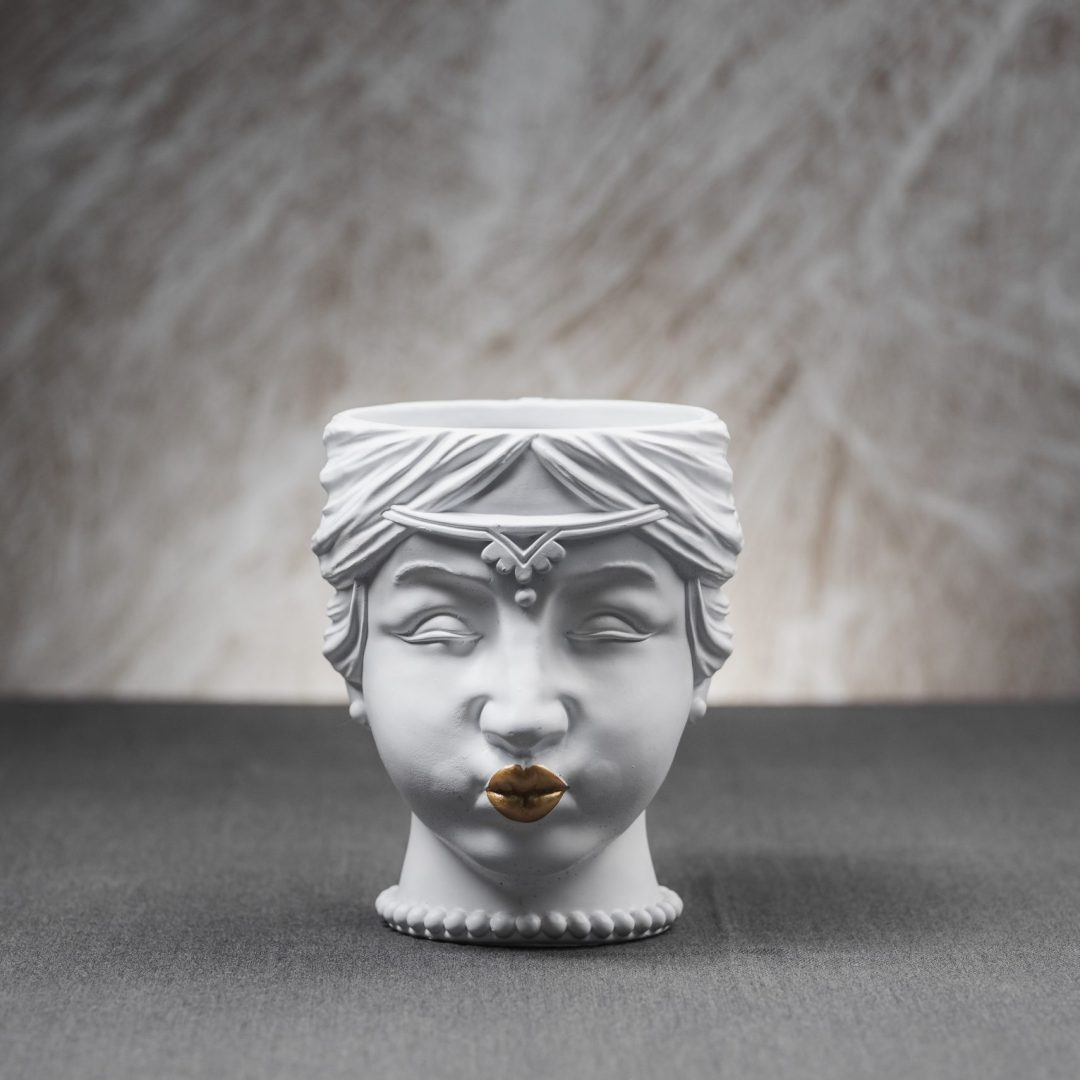 Κεραμικό Κασπώ Γυναικεία Προτομή - White & Gold