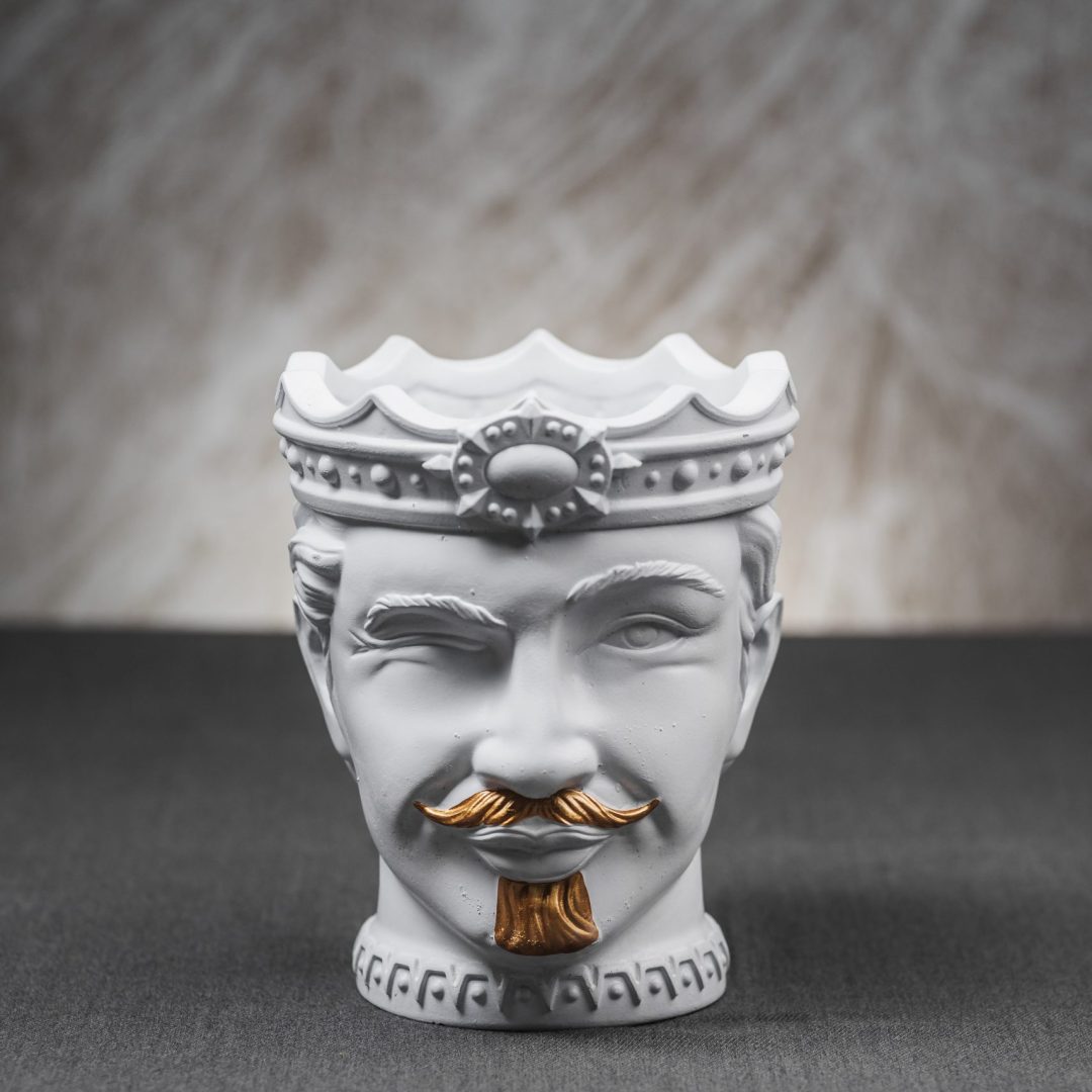 Κεραμικό Κασπώ Ανδρική Προτομή - White & Gold