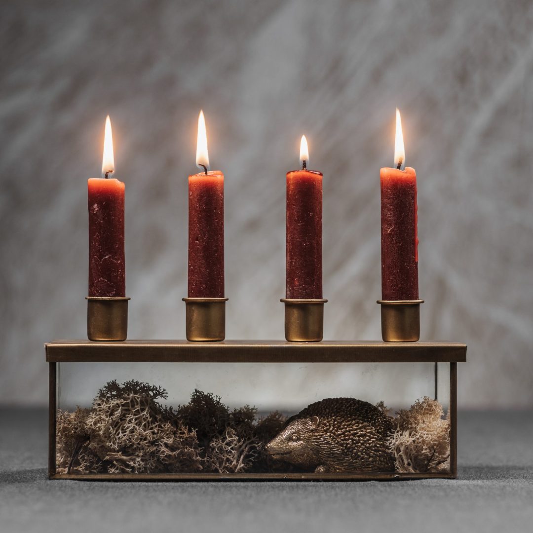 Κηροπήγιο "Glass Box" 4 Θέσεων | Antique Gold