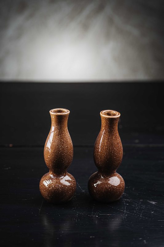 Κεραμικά Βάζα Καραμελένιο Καφέ - Σετ Δύο Τεμαχίων