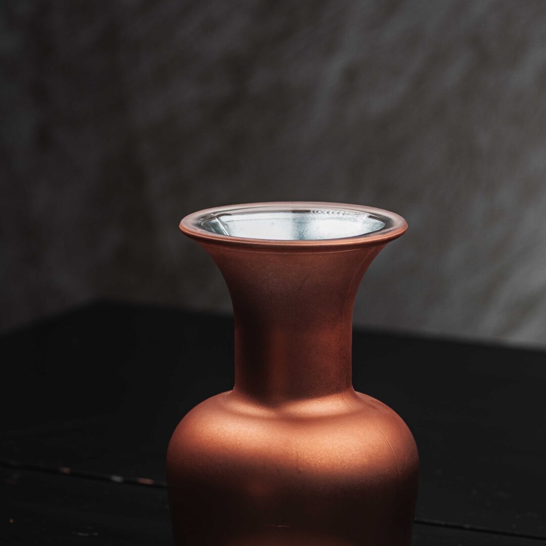 Γυάλινο Ματ Μπρονζέ Βάζο