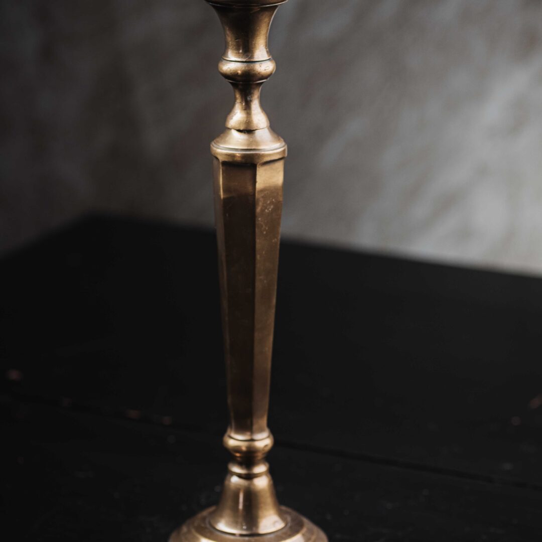 Επιτραπέζιος Κηροστάτης Αντικέ χρυσό-Μπρονζέ