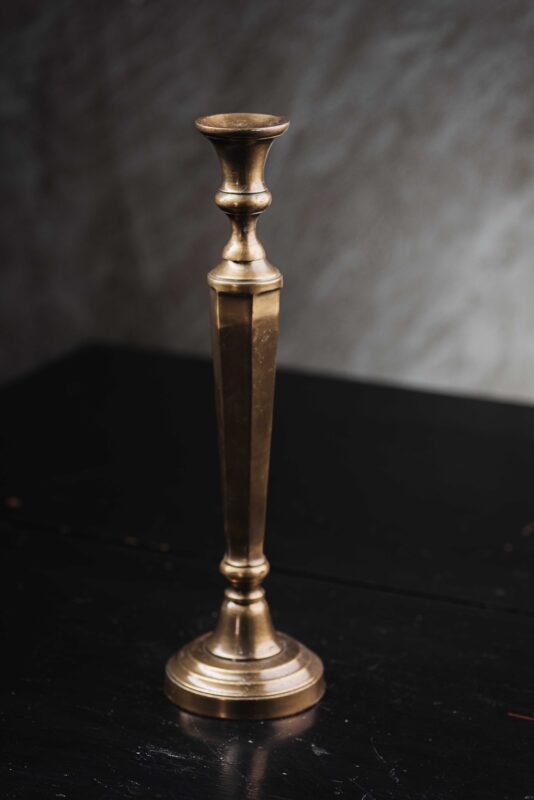 Επιτραπέζιος Κηροστάτης Αντικέ χρυσό-Μπρονζέ