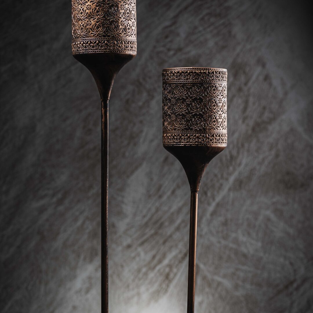 Κηροπήγιο Μπρονζέ Ρουστίκ σέτ