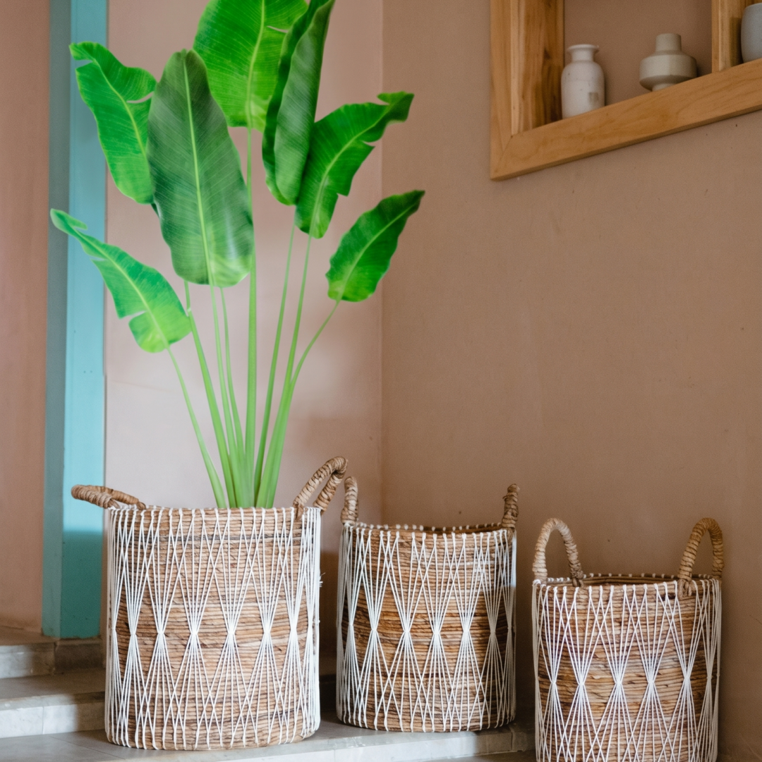 Boho Laundry Basket | Plant Basket | Storage Basket MANDURO made of Banana Fibre (3 sizes)